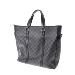 Louis Vuitton Handbag Black Damier Tadao Graphite Canvas
